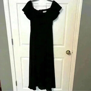 Altar’d State Long Black Formal Dress w/ Thigh Slit Black Tie Wedding Size Small